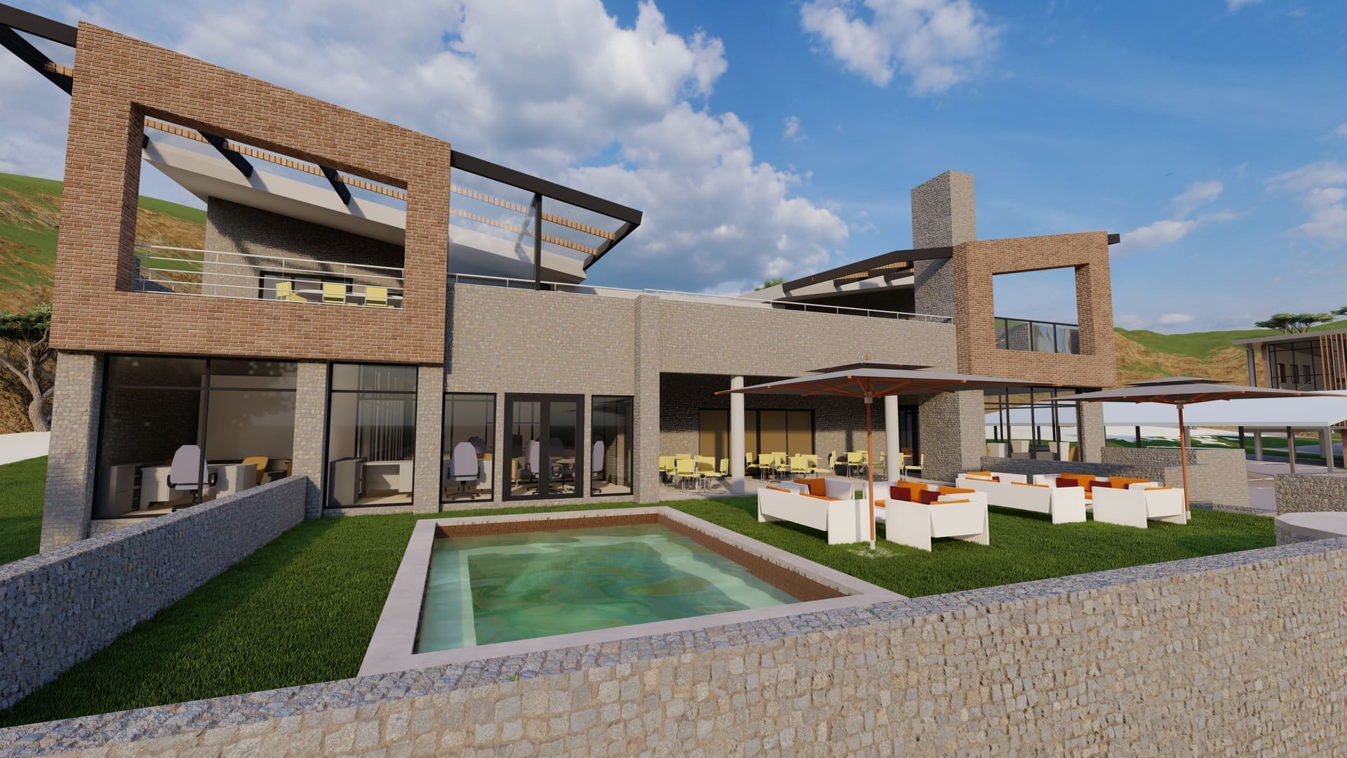 Doornkloof pool terrace render