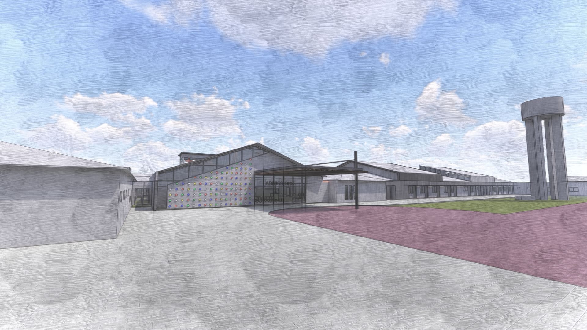 General De La Ray Hospital main entrance render